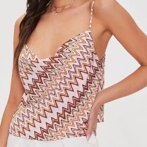 New Forever 21 Zigzag Patterned Spaghetti Strap Top size 2X